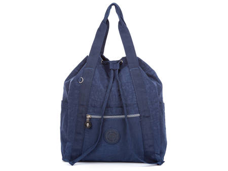 Bag Street Niebieska plecako-torba damska materiałowa